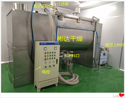 WLDH-4立方螺带混合机与真空上料机 高效物料处理解决方案